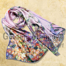 Bufandas de seda de la venta al por mayor de la impresión digital de la manera del 100%